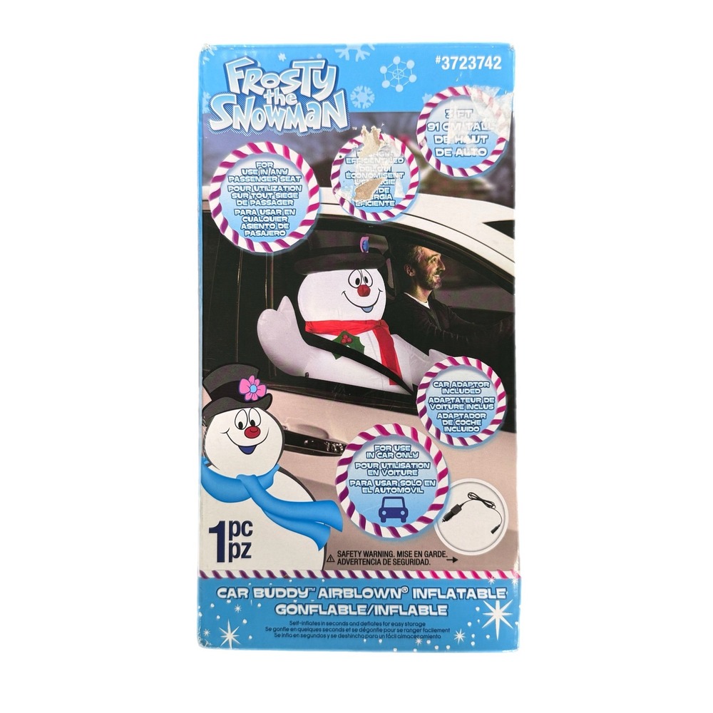 Frosty The Snowman Car Buddy Airblown Inflatable 3ft LED Christmas Gemmy 111243
